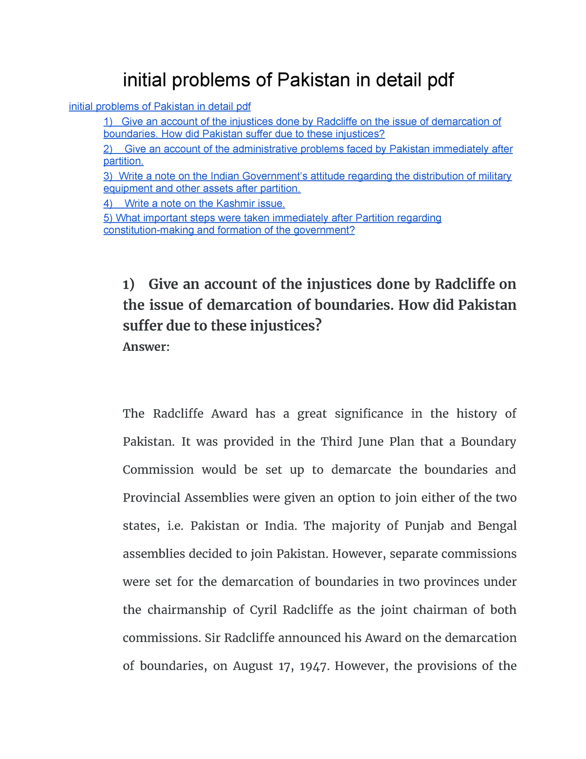 problems of pakistan essay pdf