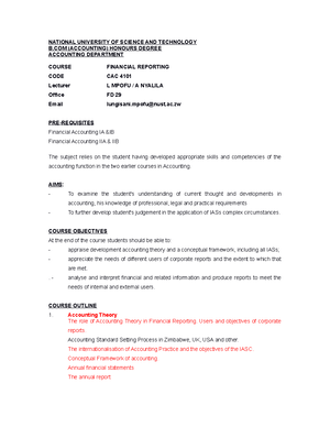 CAC4101 assaignment 1 - CAC 4101 FINANCIAL REPORTING TEST 25 Marks Time ...