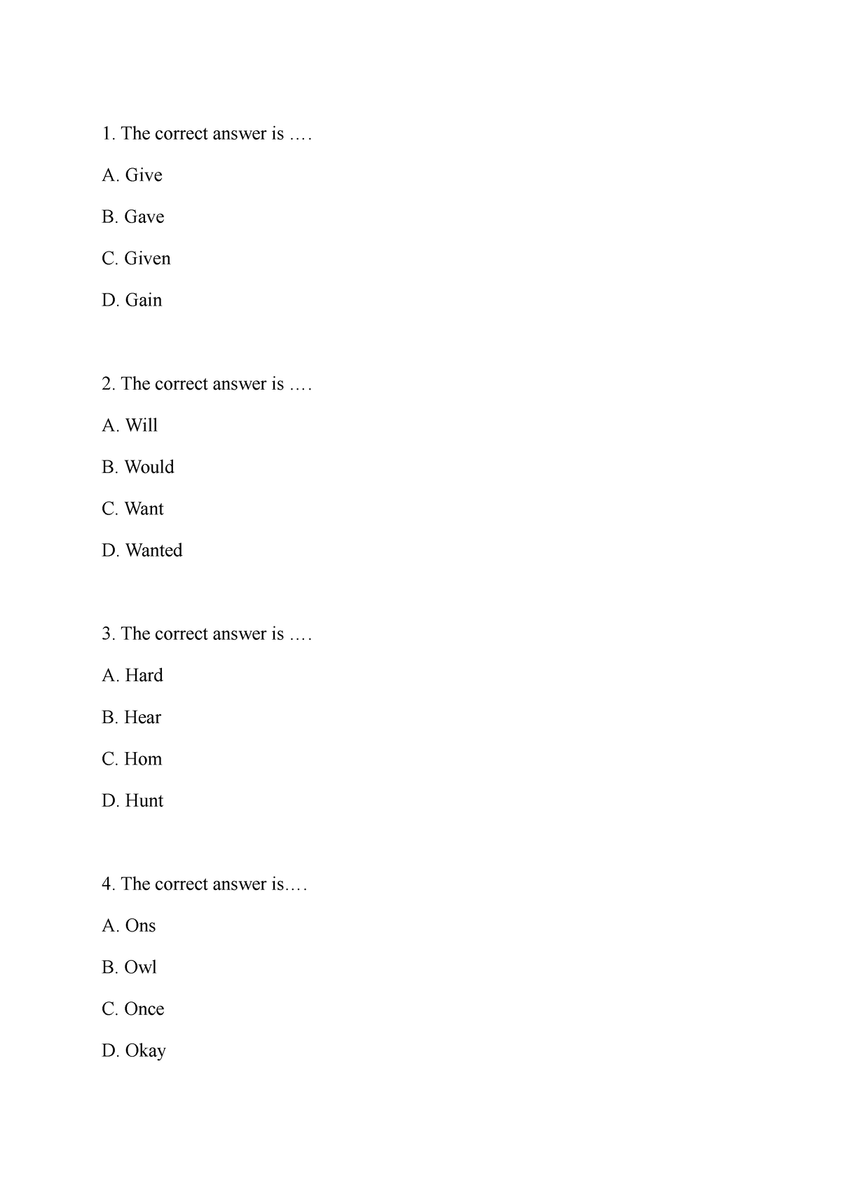 Dokumen 3 - Departemen Inggris - The Correct Answer Is .... A. Give B ...