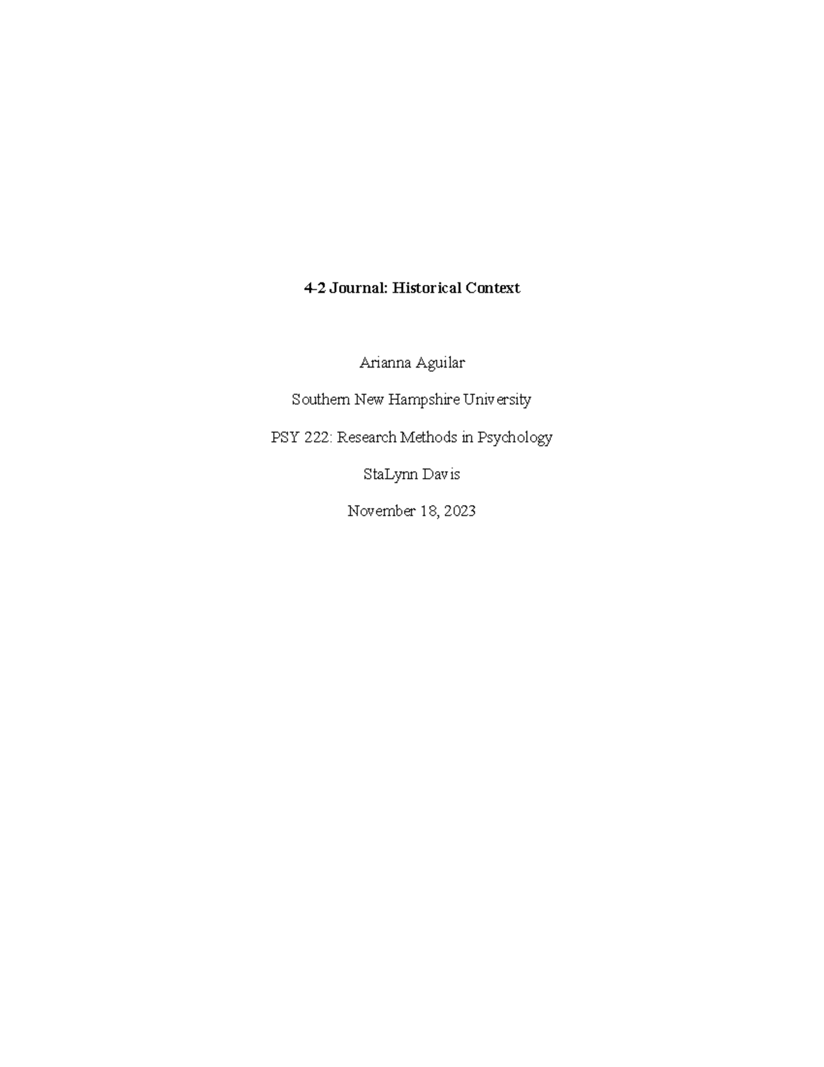 4-2 Journal Historical Context - 4-2 Journal: Historical Context ...