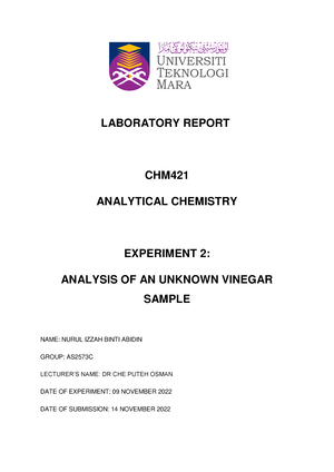 lab report experiment 9 chm421