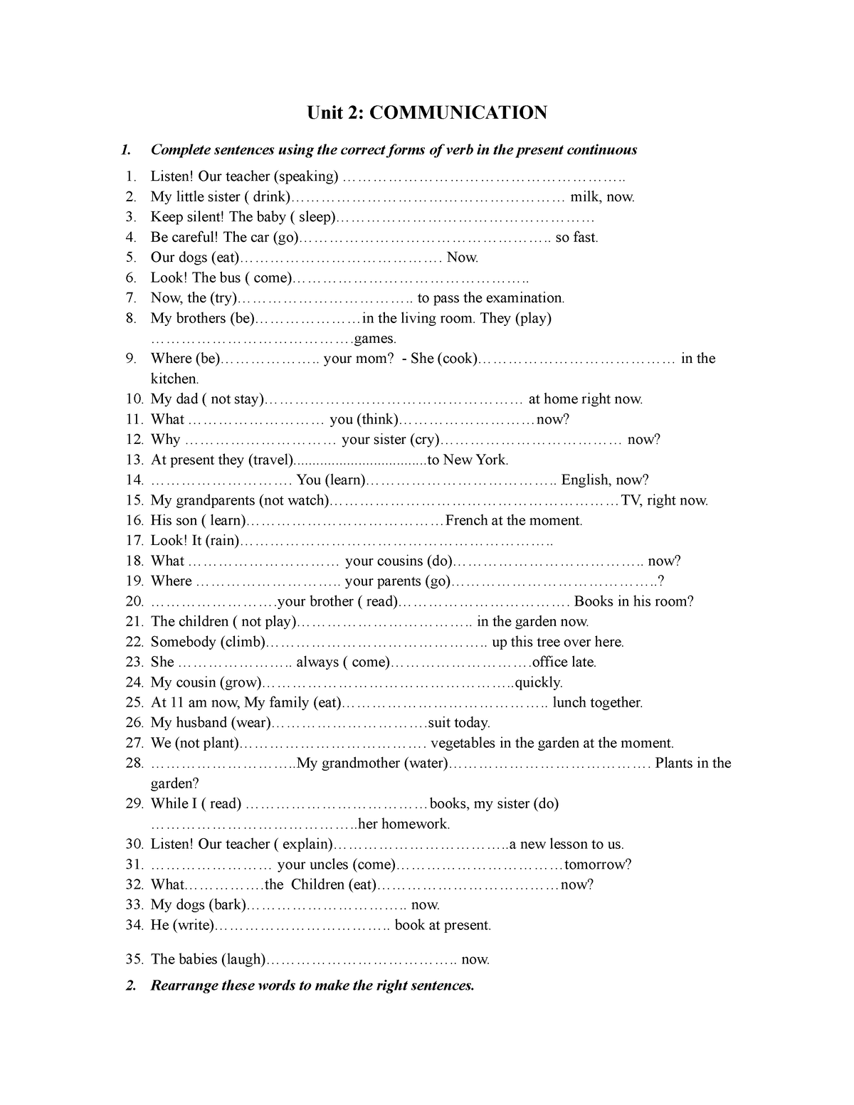 unit-2-english-7-unit-2-communication-complete-sentences-using-the