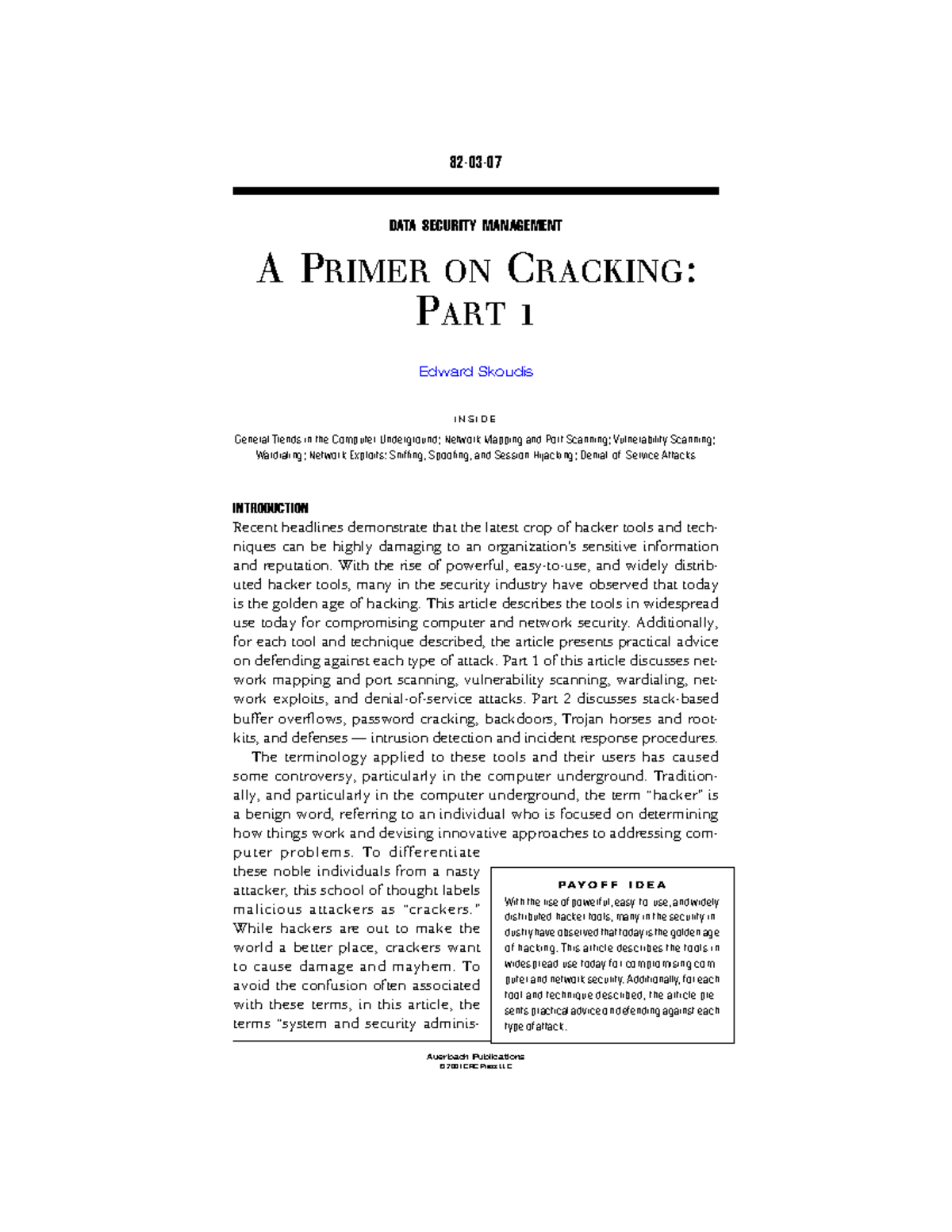 A Primer on Cracking Part 1 Auerbach Publications ( PDFDrive ) Auerbach Publications DATA