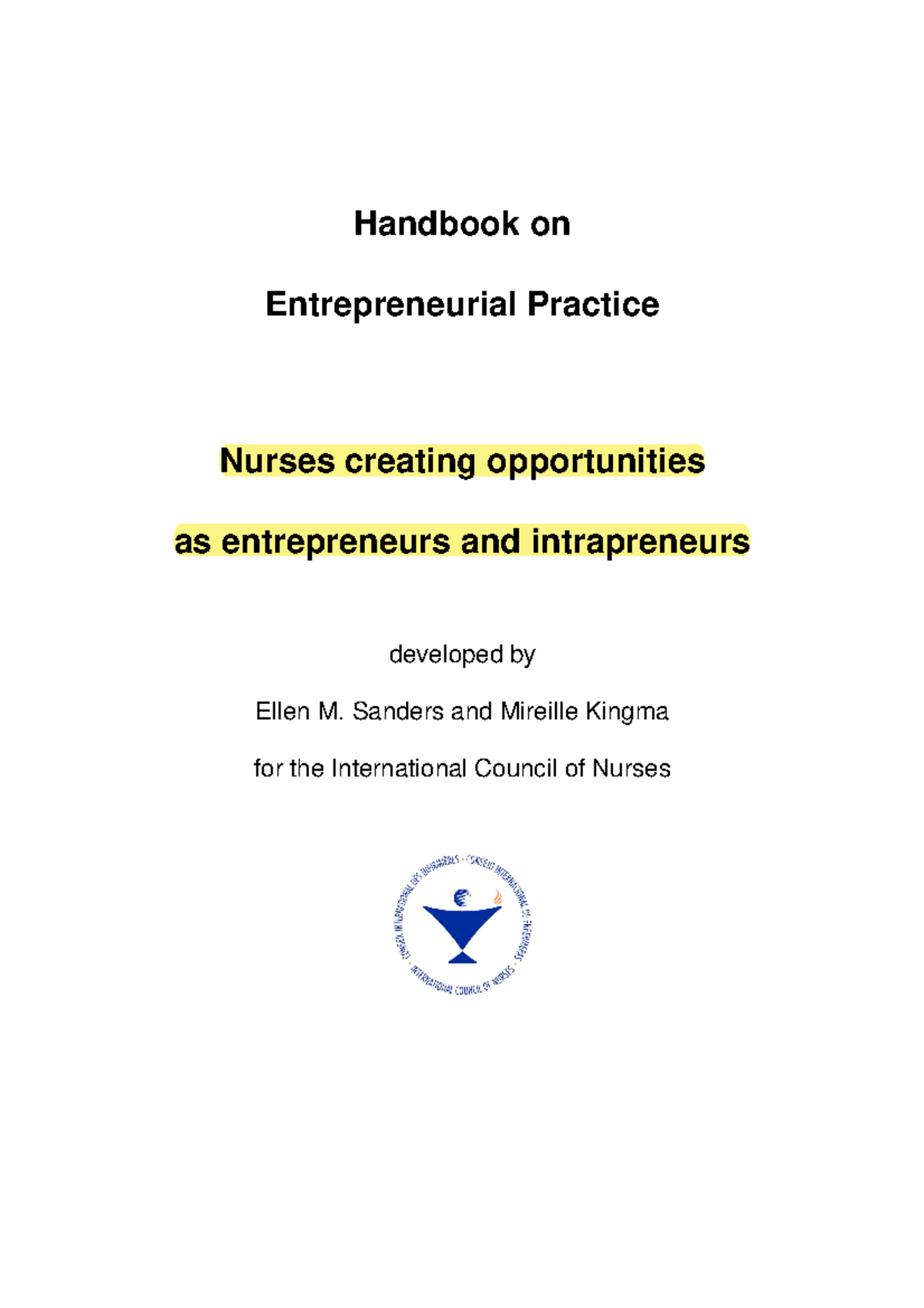 Handbook on Entrepreneurial Practice - Handbook on Entrepreneurial ...
