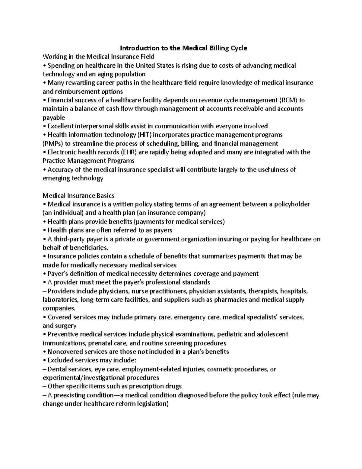 HE 275 Chpt. 1 notes - Helps others - Introduction to the Medical ...