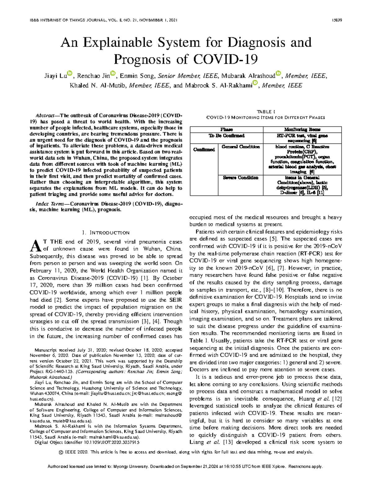 An Explainable System for Diagnosis and Prognosis of Covid-19 - An ...