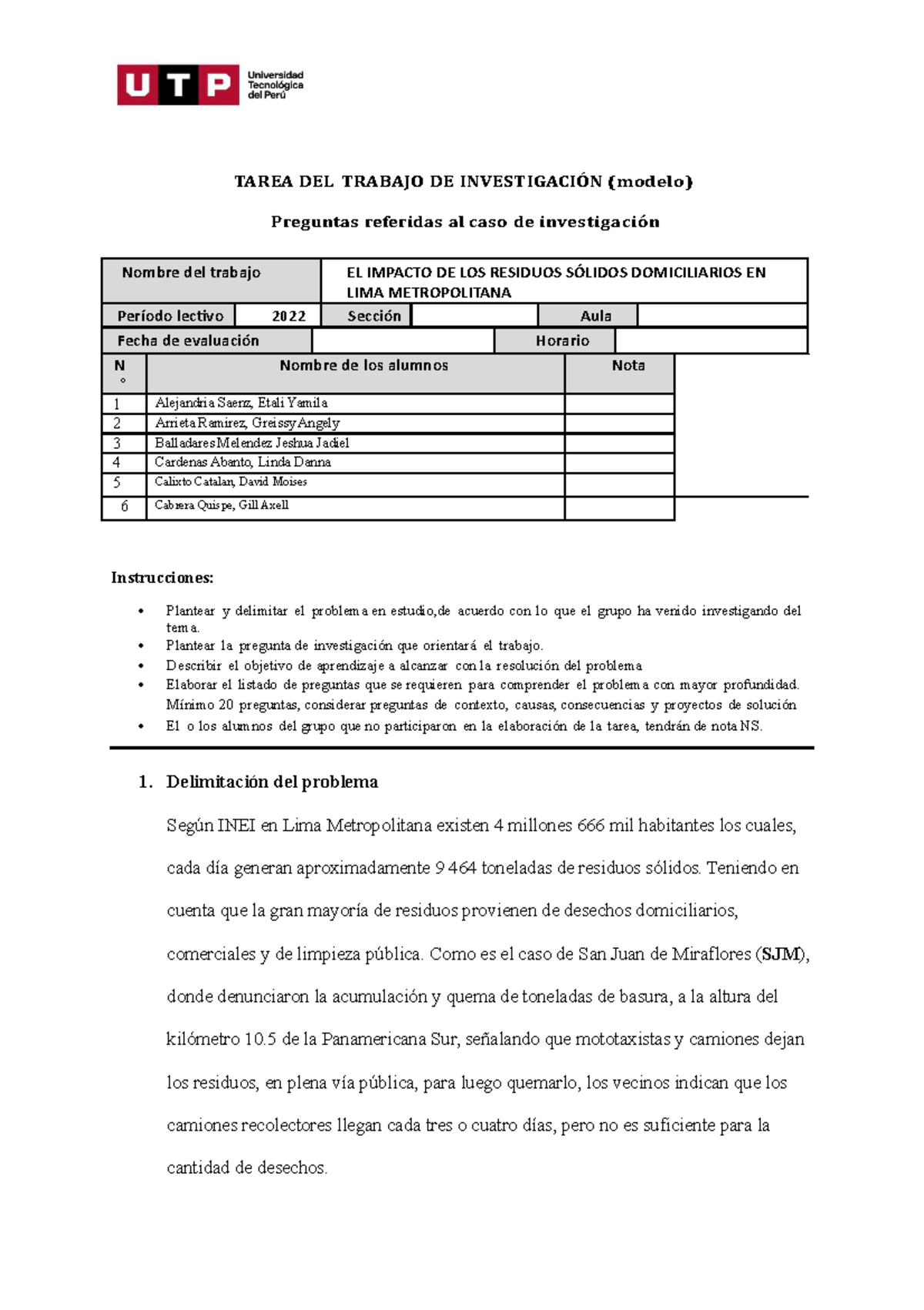 Ac S Semana Delimitaci N Del Tema De Investigaci N Tarea Del Trabajo De Investigaci N