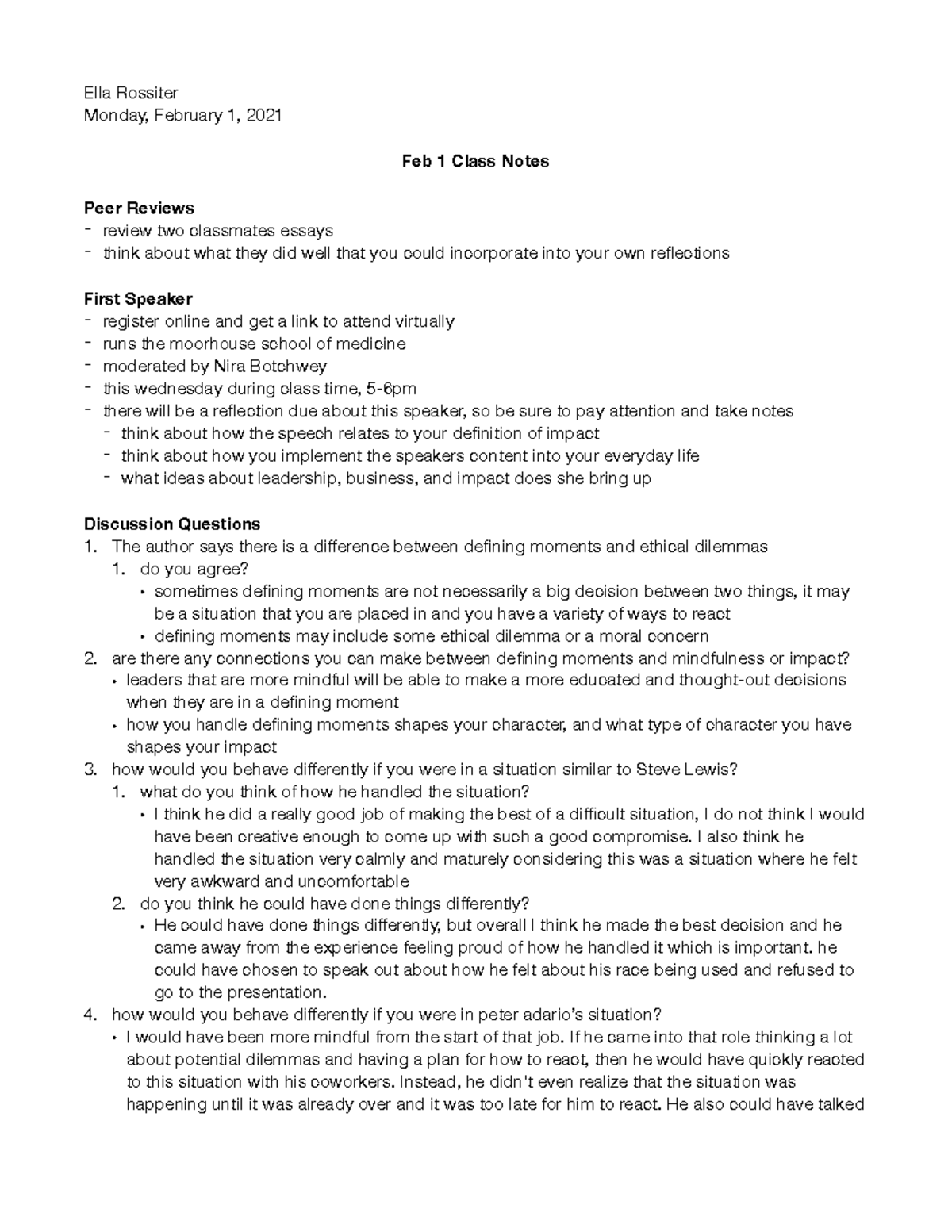Feb 1 Class Notes - Ella Rossiter Monday, February 1, 2021 Feb 1 Class ...