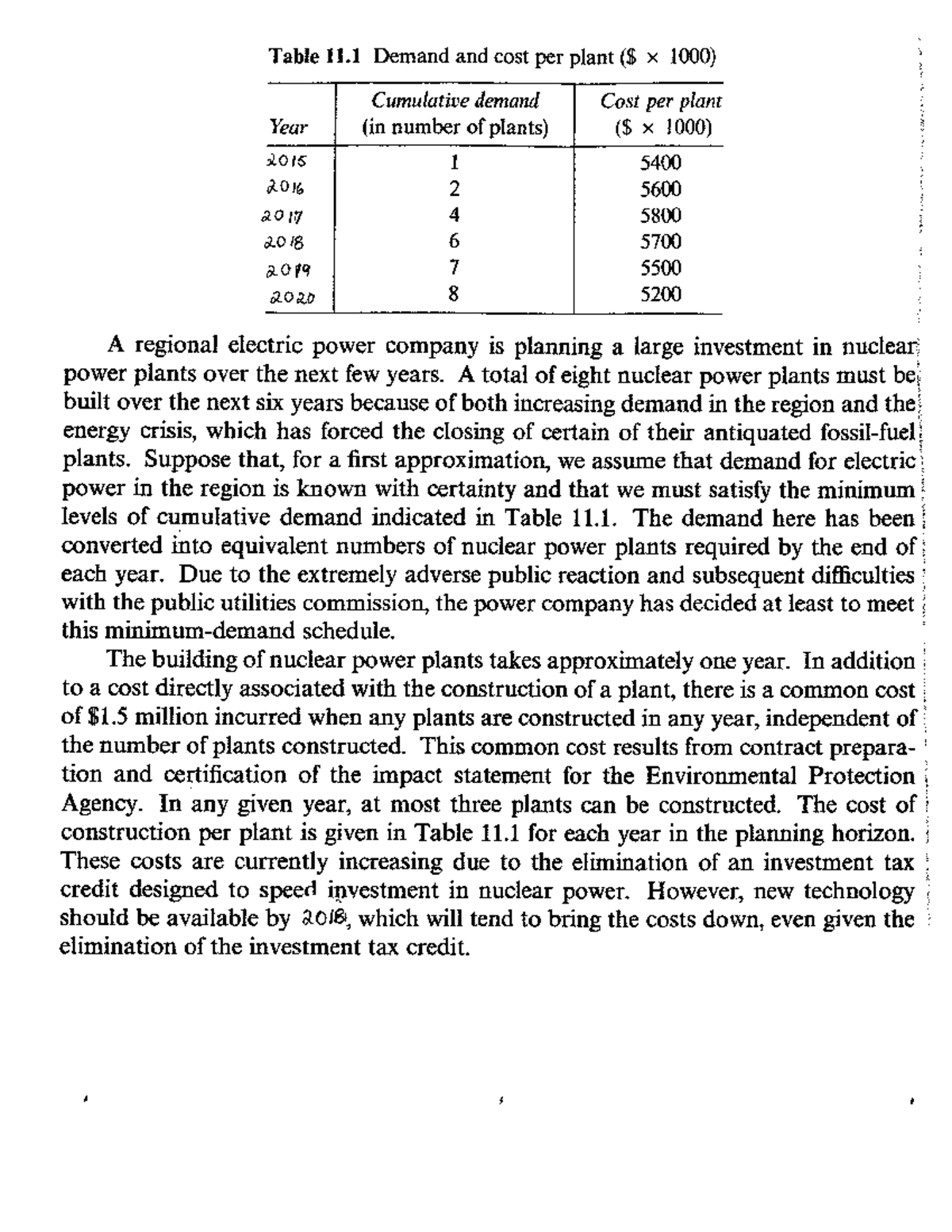 Dynamic Programming 2 - Table 1].] Demand and cost per plant ($ x 1000 ...