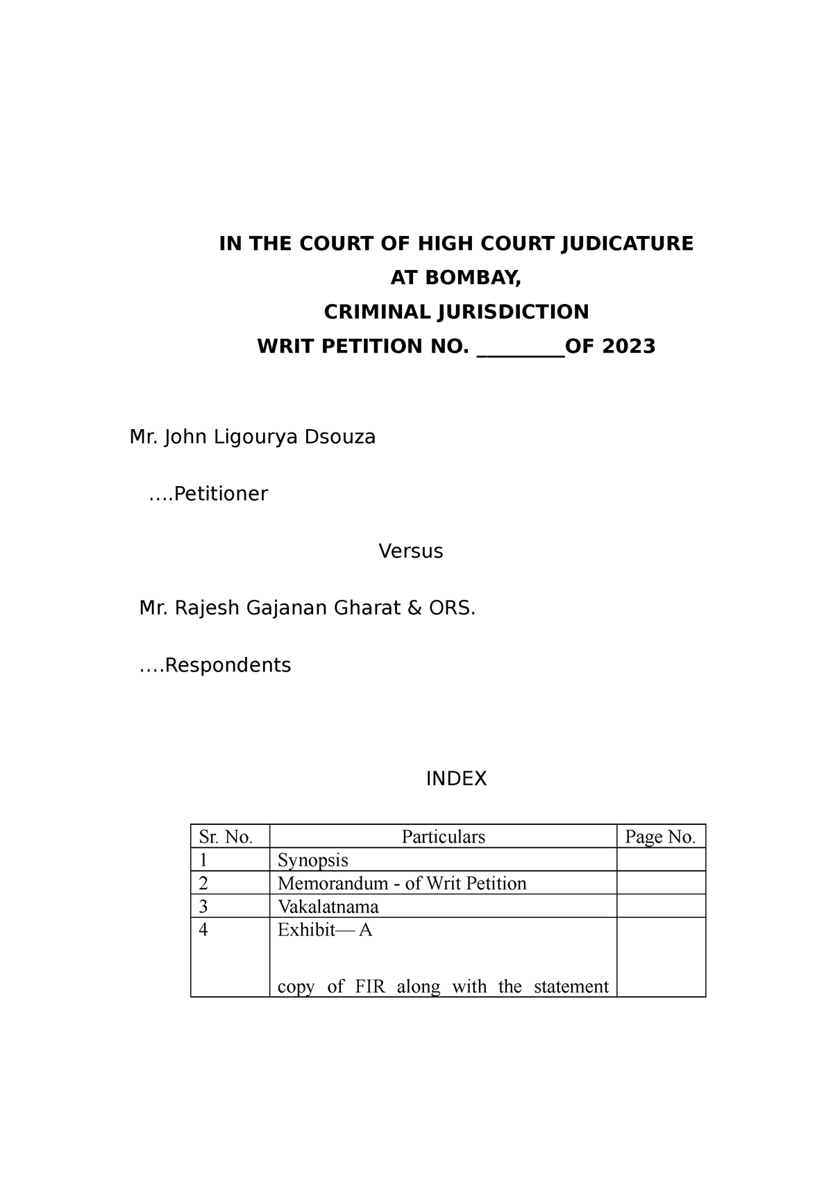 IN THE Court OF HIGH Court Judicature - IN THE COURT OF HIGH COURT ...