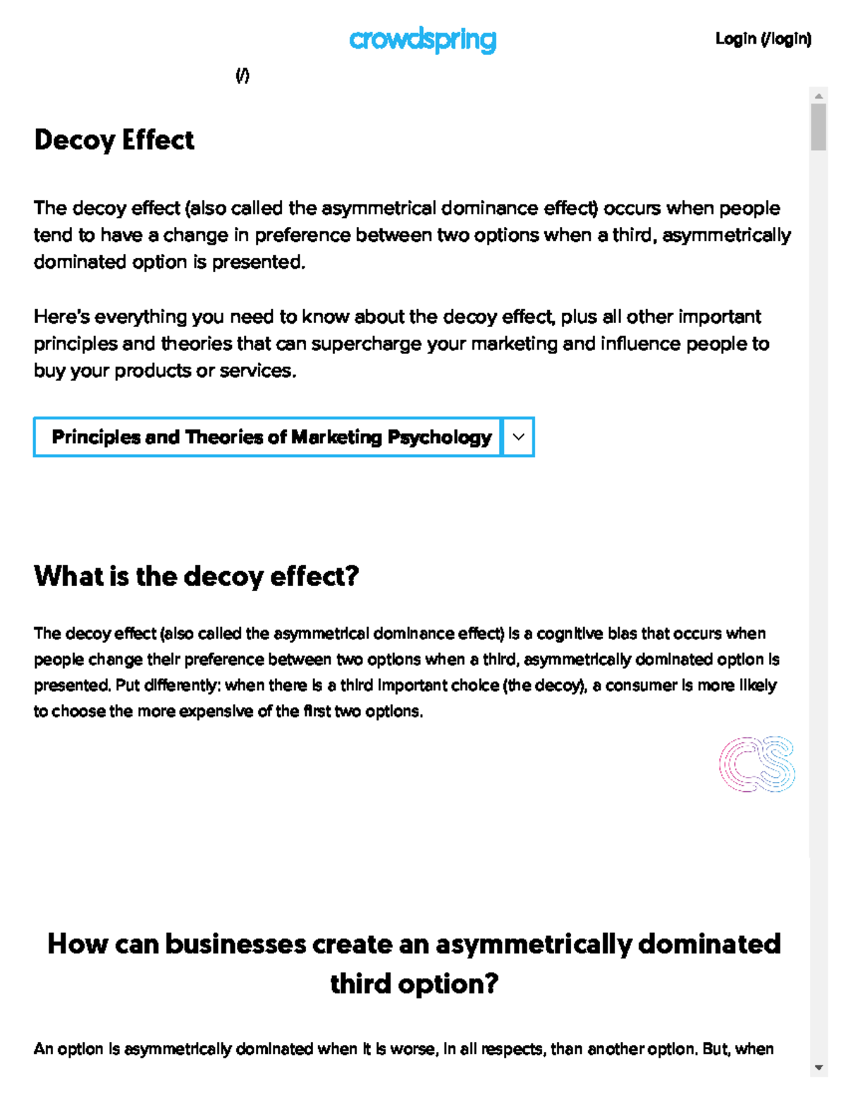 The definition of decoy effect principle and how to use it crowdspring