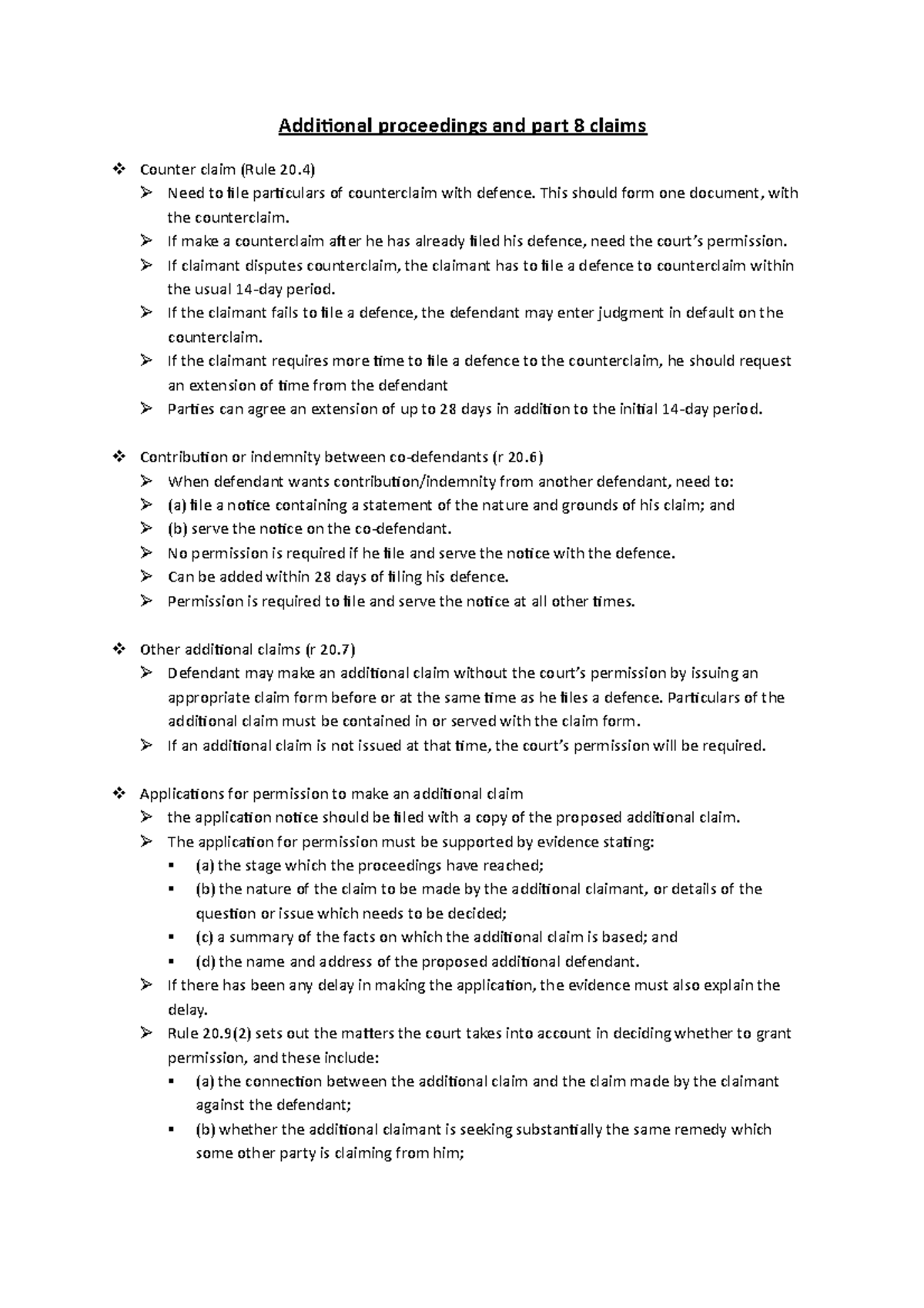 Additional proceedings and part 8 claims - Addiional proceedings and ...