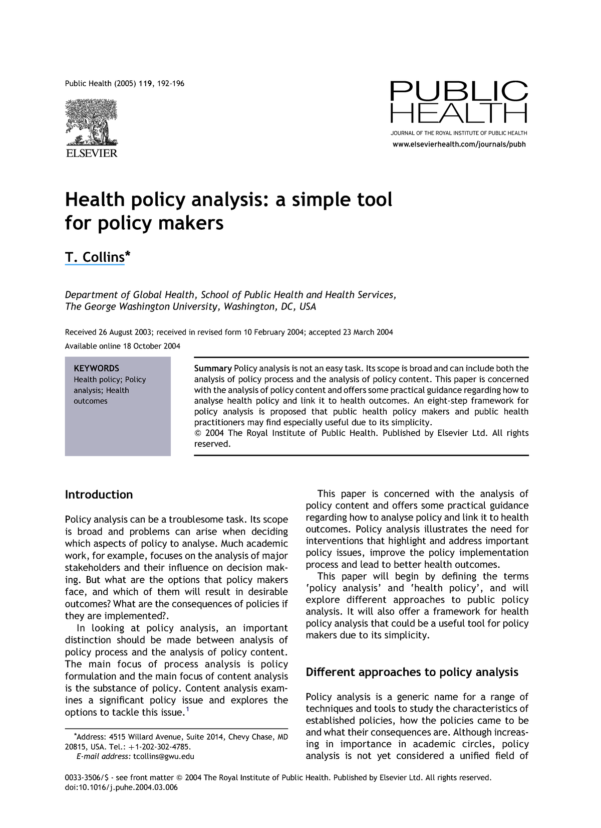 gw-health-policy-analysis-framework-health-policy-analysis-a-simple