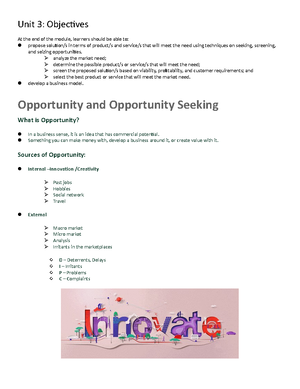 Module 3-entrepreneurship Opportunity, Opportunity Seeking And Seizing 