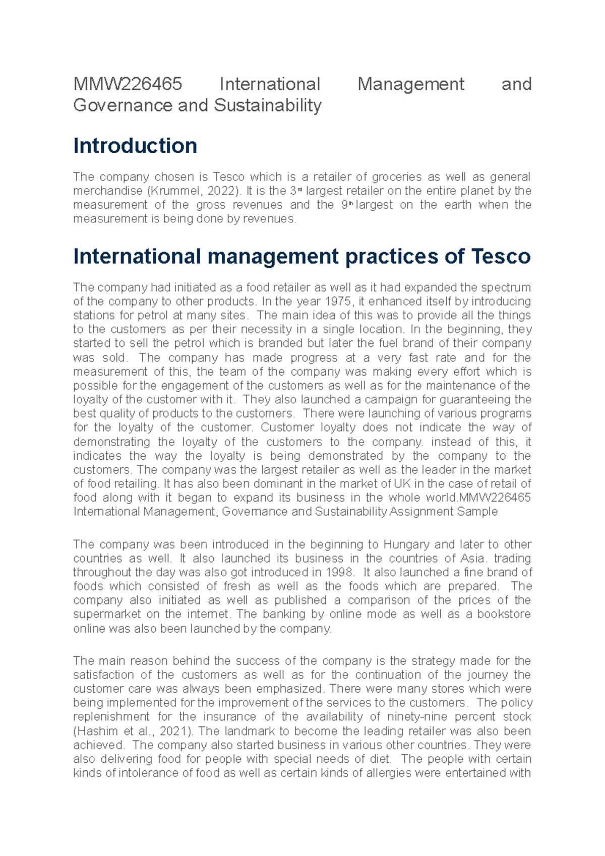 thesis international management