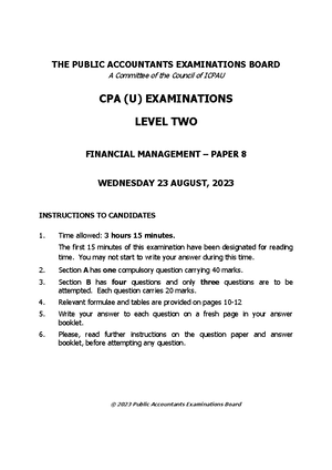 Cpa 1 Financial Accounting Cpa 1 Financial Accounting Solution 2