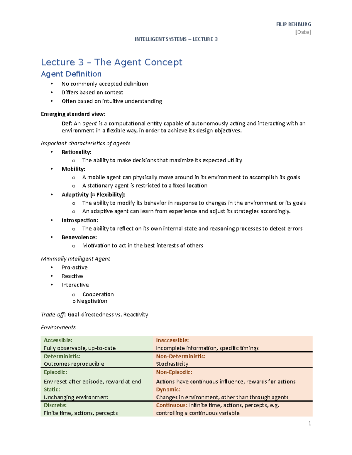 Intelligent Systems – Lecture 3 - [Date] INTELLIGENT SYSTEMS – LECTURE ...