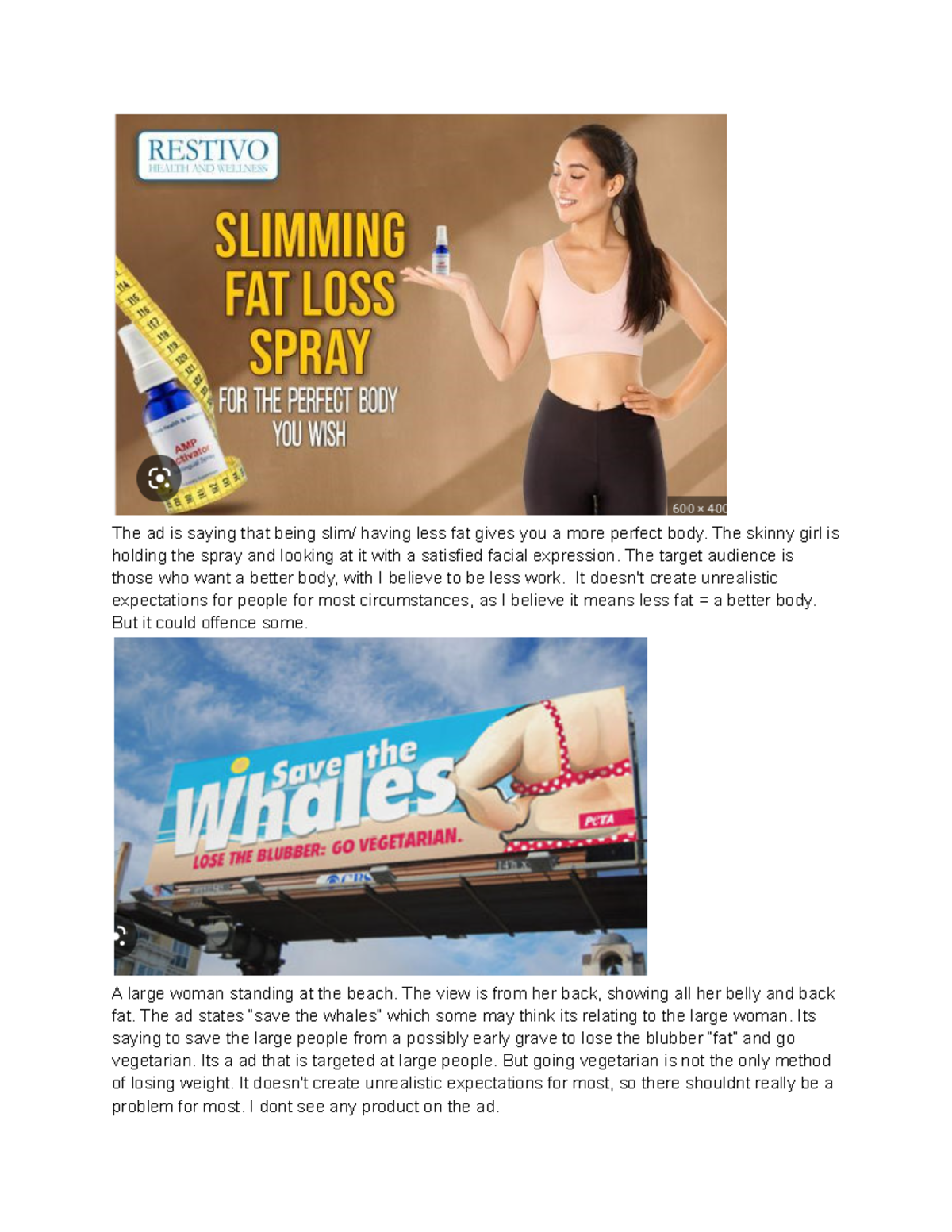 Untitled document WOrk on practice material The ad is saying that