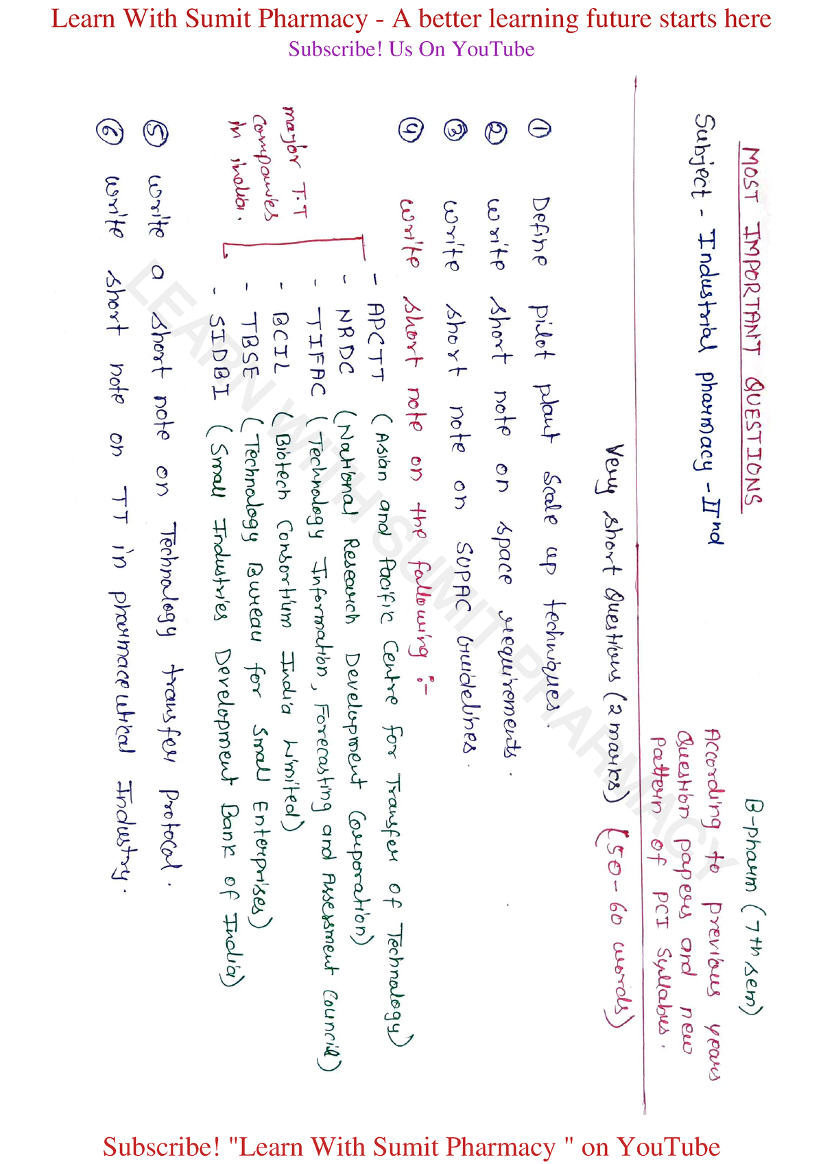 Imp Questions Industrial Pharmacy-II - Introduction To Pharmacology ...