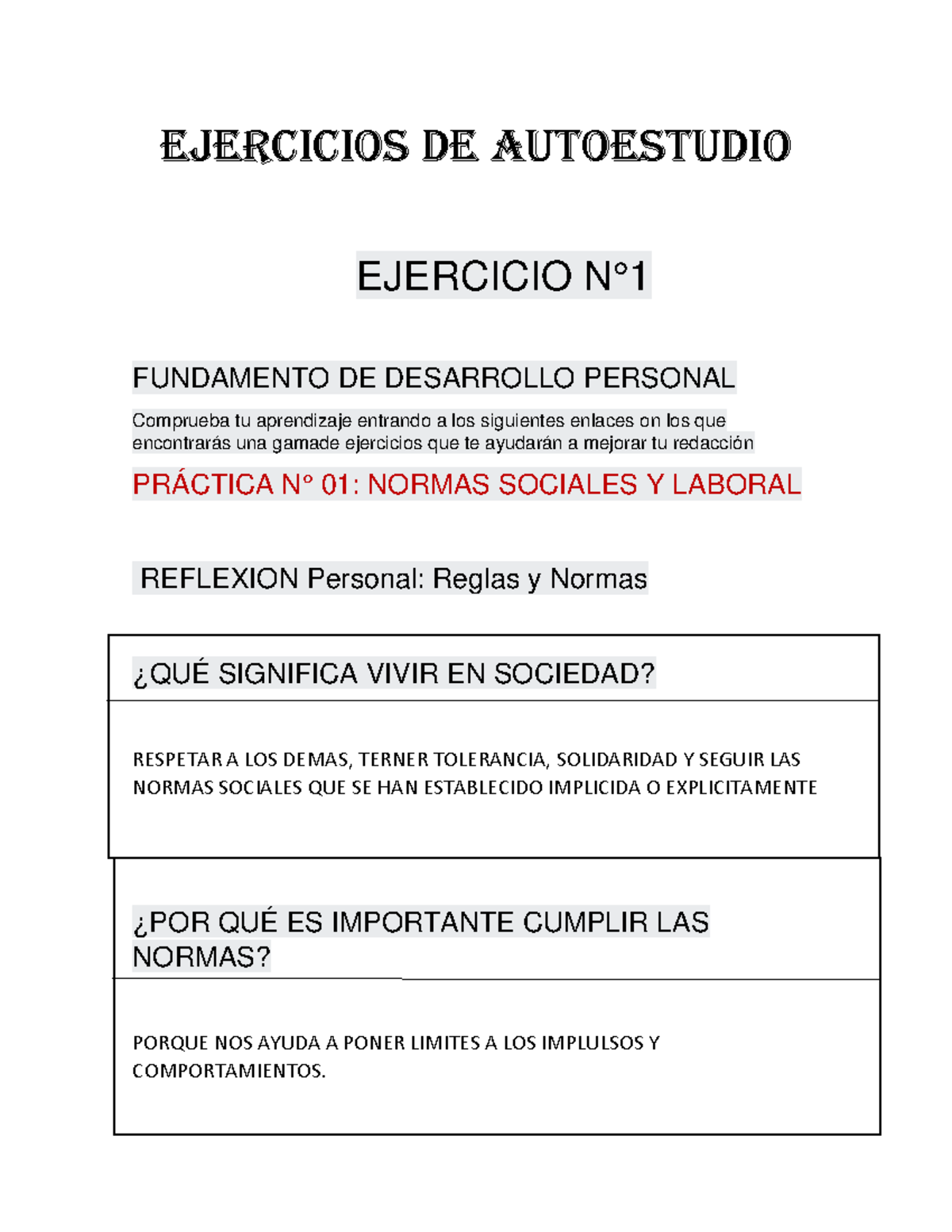 Unidad 01 Desarrollo Ejercicios De Autoestudio EJERCICIO N FUNDAMENTO DE DESARROLLO