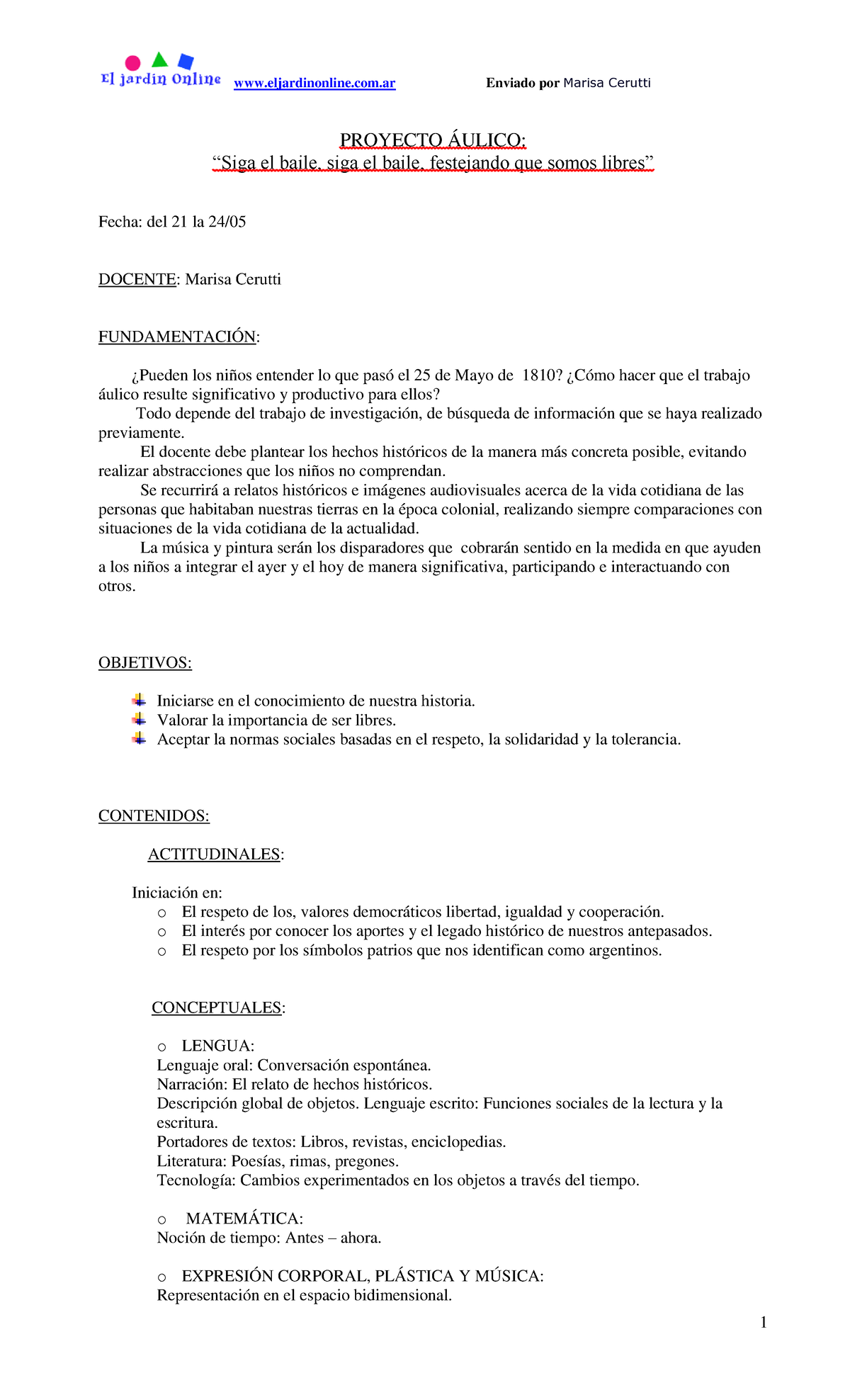 Proy-2013-siga el baile que somos libres - eljardinonline.com Enviado ...