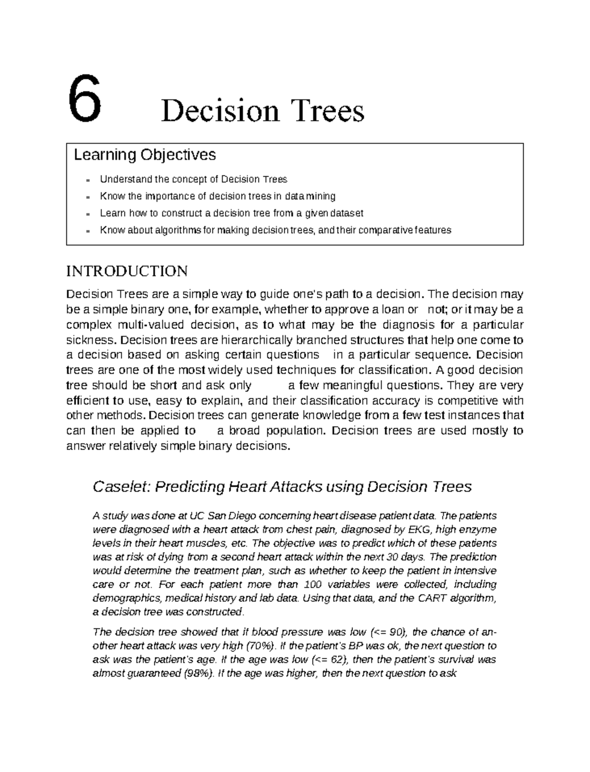 Module 6 - Decision Trees - 6 Decision Trees INTRODUCTION Decision ...