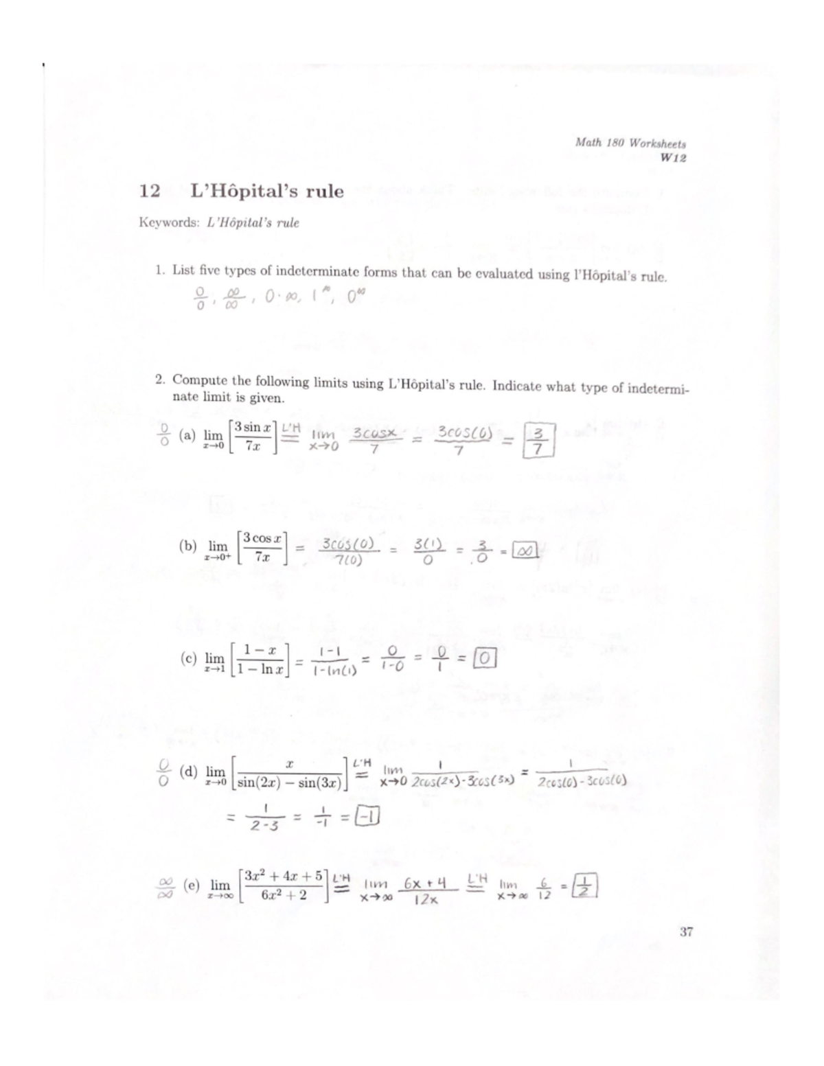 Math 180 Discussion Wkst 12 - Math 180 - Studocu