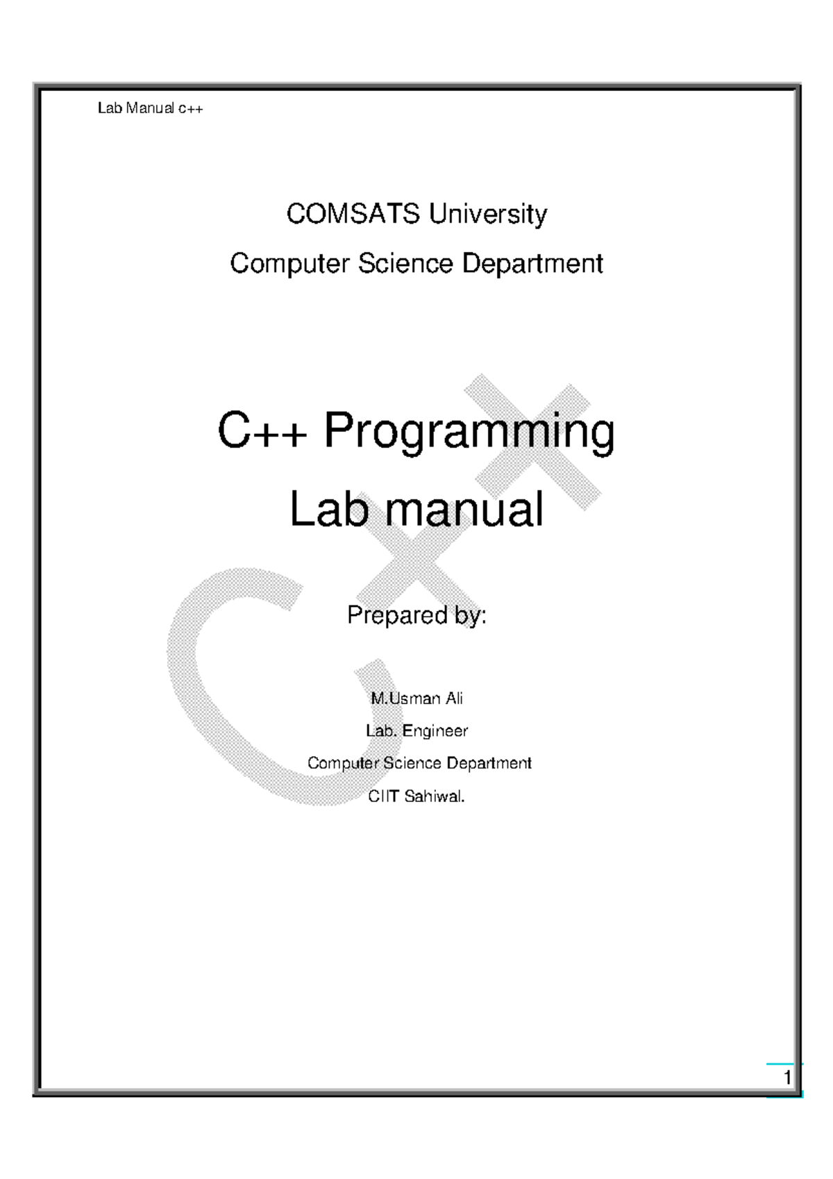Lab Manual of ICP-1 - COMSATS University Computer Science Department ...