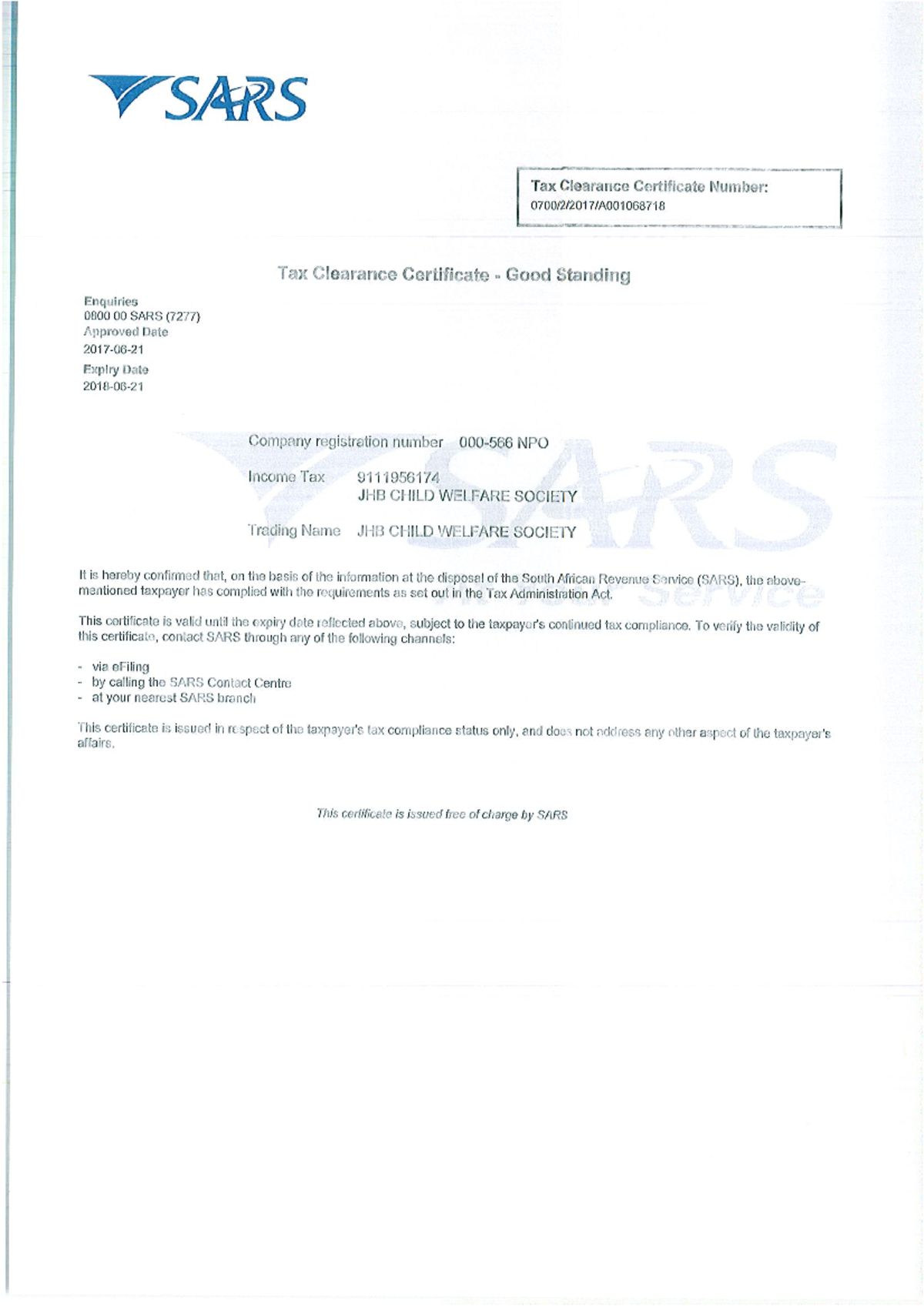 Tax Clearance Certificate - LAWP3JP - Studocu