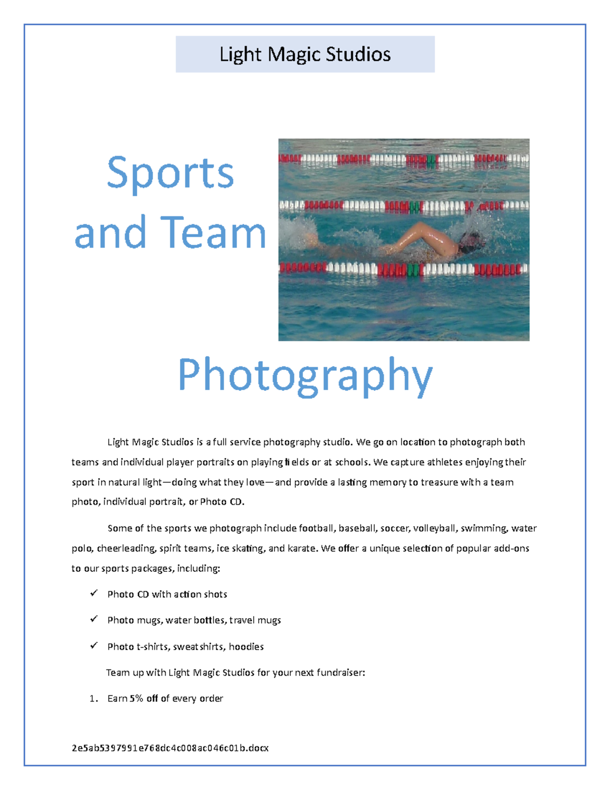 Word 11G Sports Photography AS Sports and Team Photography Light
