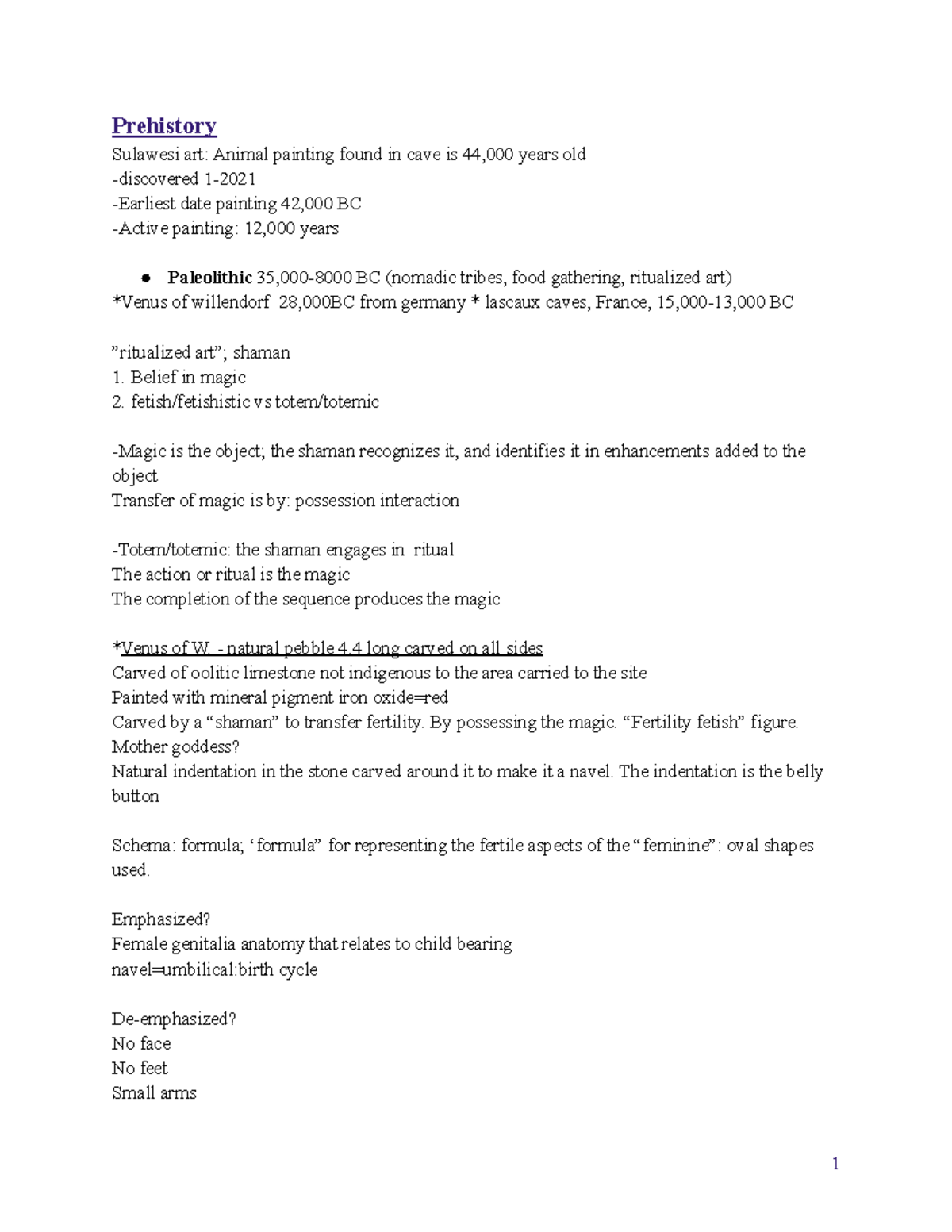 History of art notes Id 2241 for test 1 Prehistory Sulawesi art