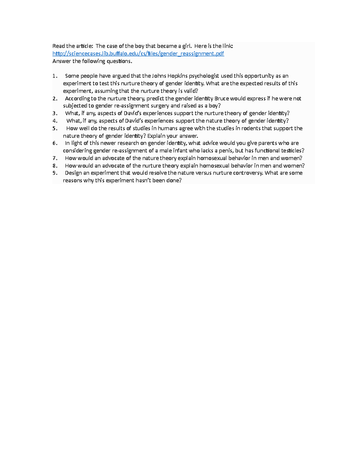 Case Study Discussion Questions (11) Read the article The case of