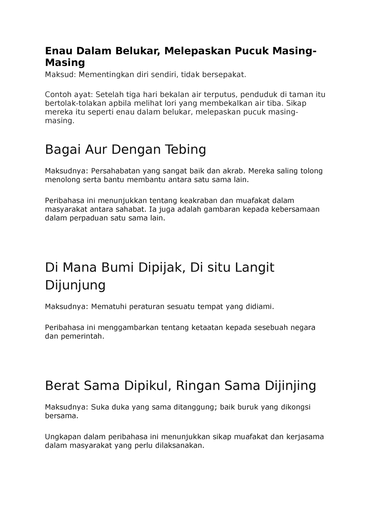 Senarai Peribahasa - Enau Dalam Belukar, Melepaskan Pucuk Masing ...