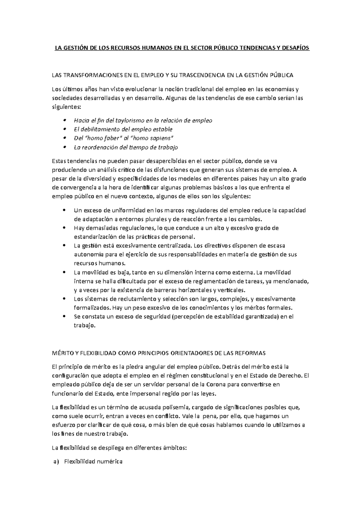 LA Gestion DE LOS Recursos Humanos EN EL Sector Publico - LA GESTIÓN DE ...