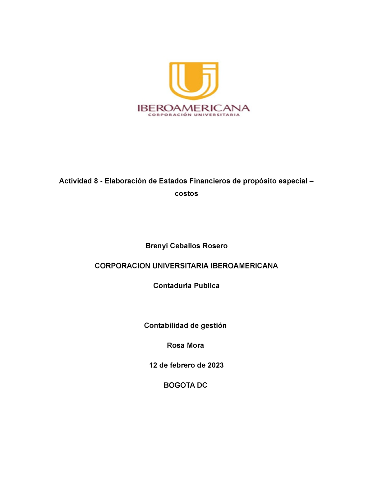 Contabilidad De Gestion Act8 - Actividad 8 - Elaboración De Estados ...