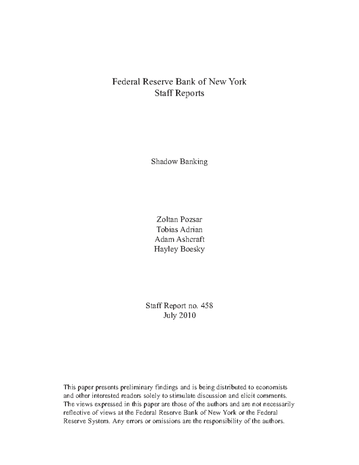 The Federal Reserve’s Commercial Paper Funding Facility - Electronic ...