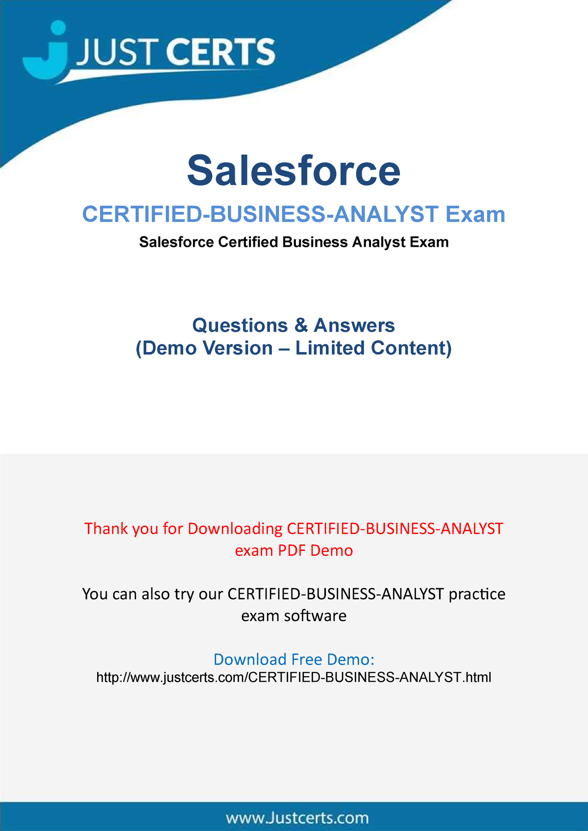 Certified Business Analyst Demo - Salesforce CERTIFIED-BUSINESS-ANALYST ...