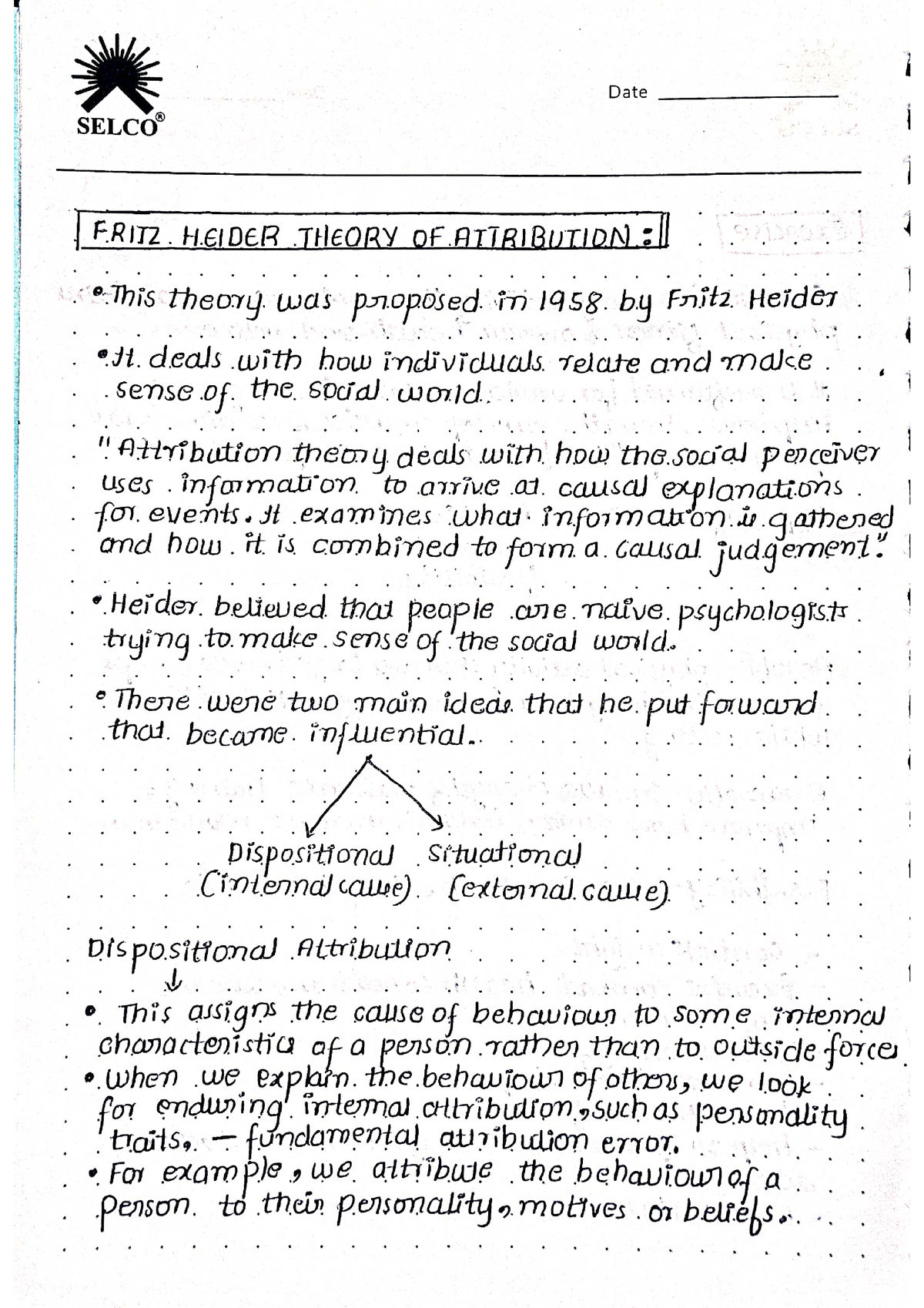 Theories Of Attribution - Social Psychology - Studocu