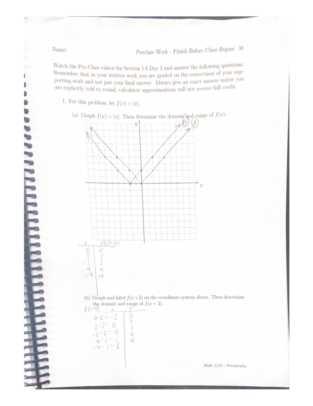 Preclass 1 - MATH 1113E - Studocu