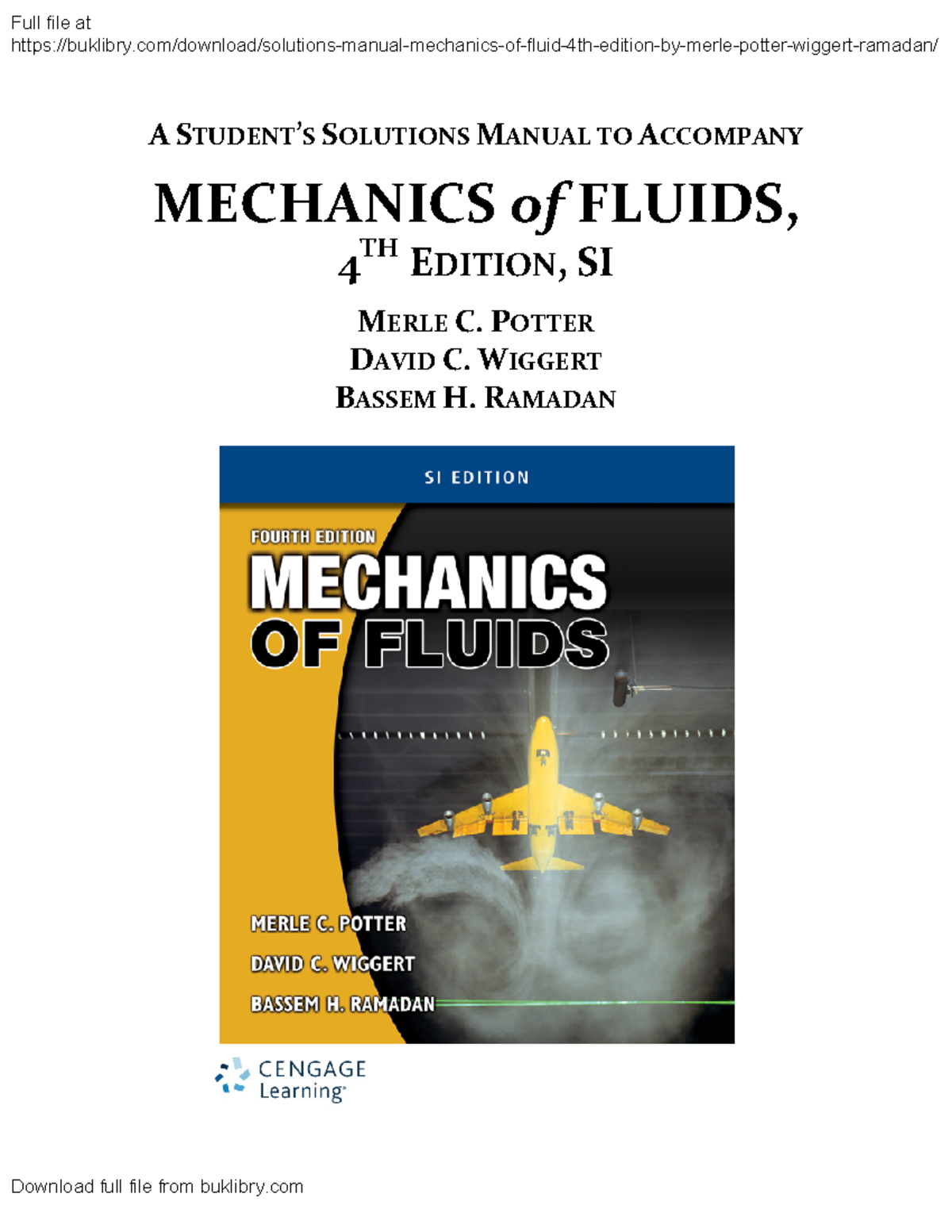 658 Sample Solutions Manual Mechanics Of Fluid 4th Edition By Merle C 658 Sample Solutions Manual Mechanics Of Fluid 4th Edition By Merle C