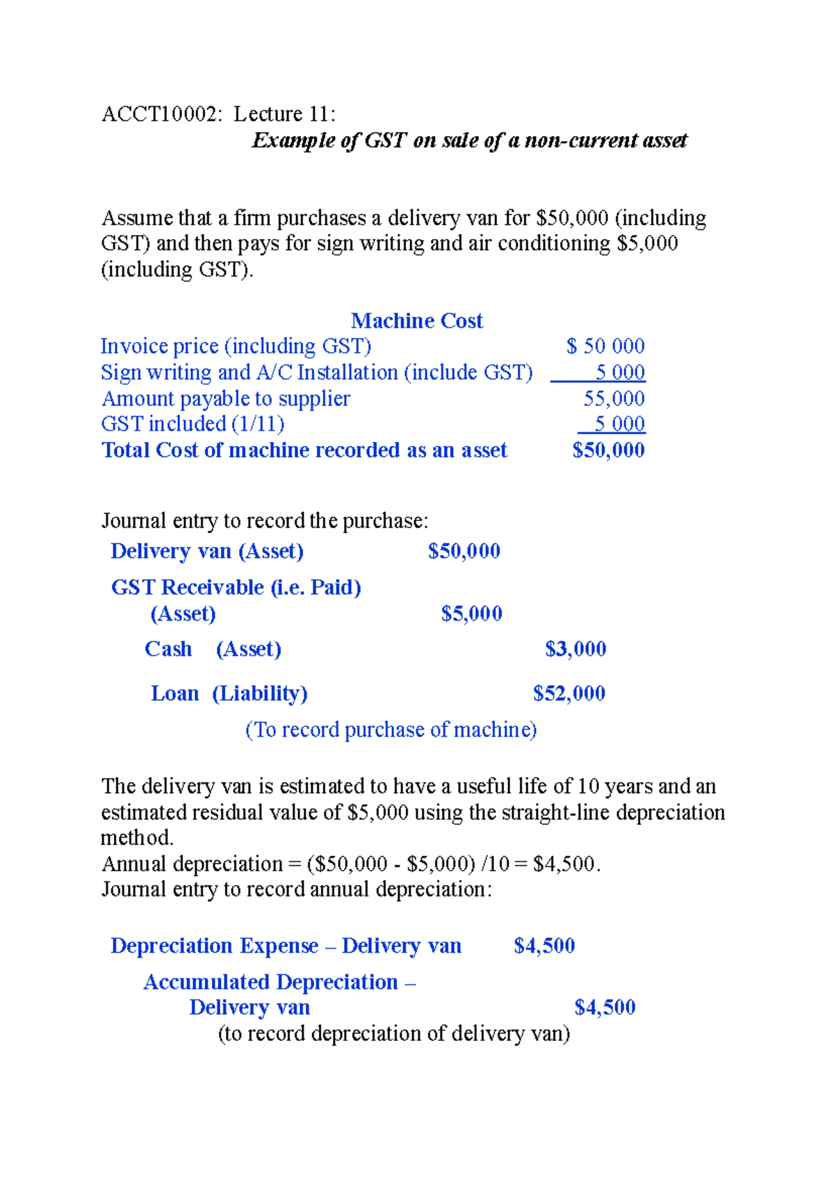 gst on assignment sale