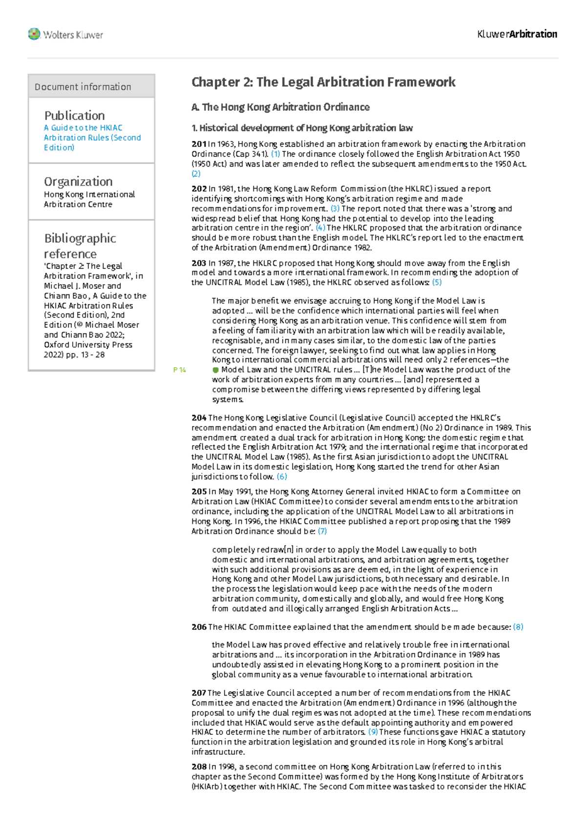 Chapter 2 The Legal Arbitration Framework Document information