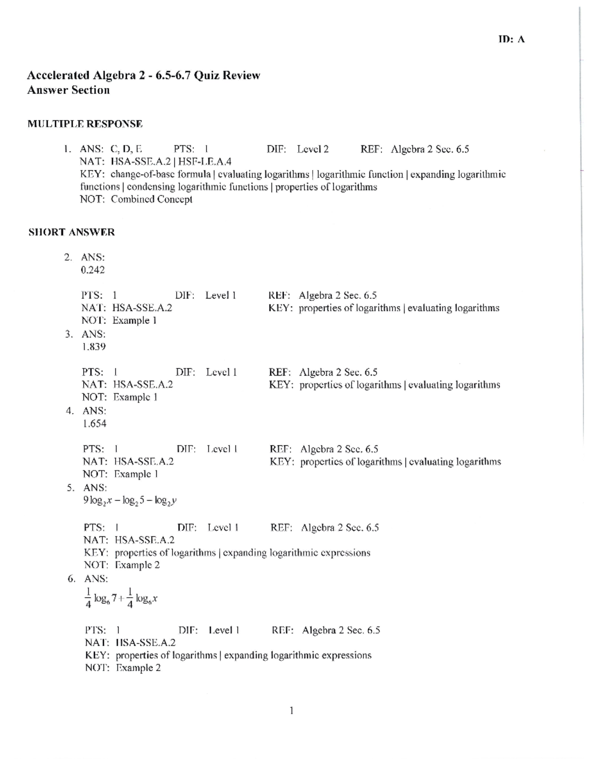Alg 1 Und 2 Unterschied Acc+Alg+2+6 -................. - Studocu