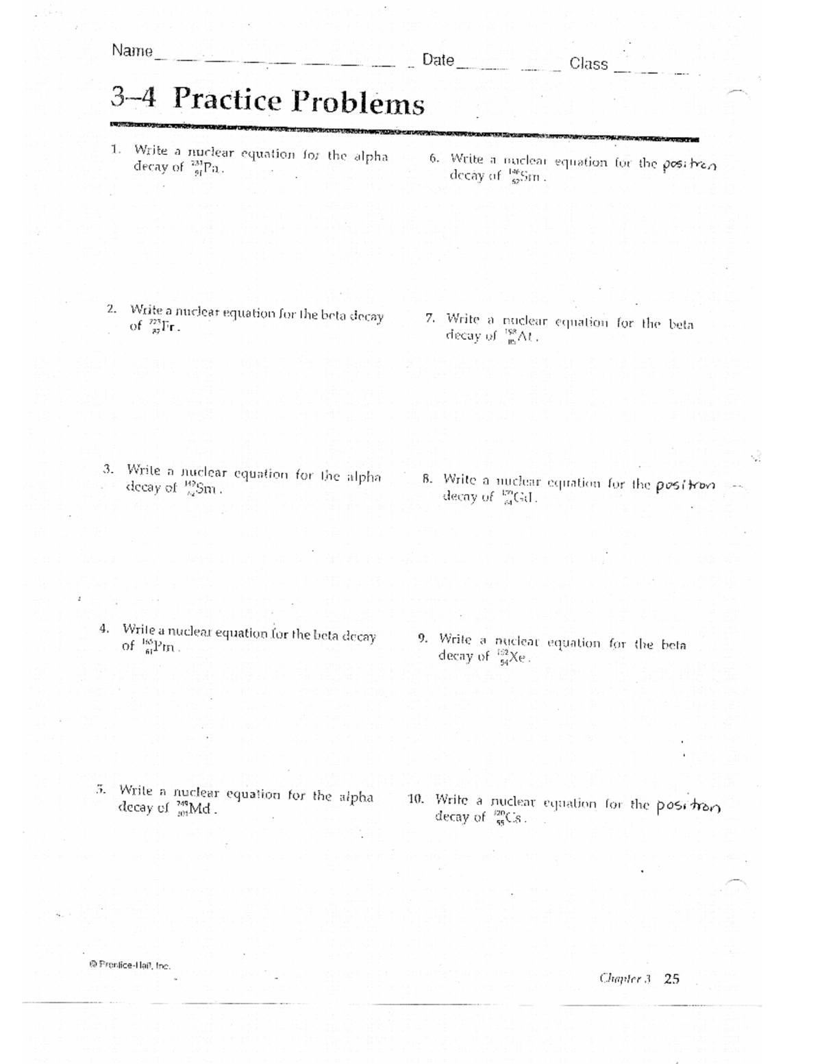 Natural Decay 1-10 - quiz - CHEM 1405 - Studocu