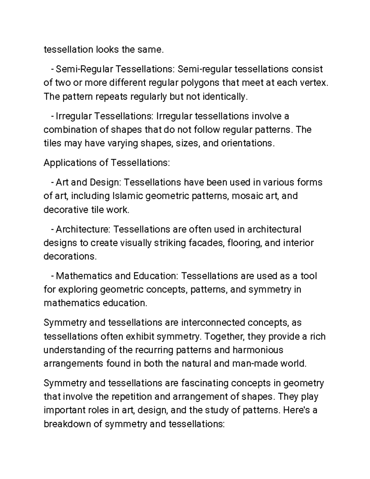 Introduction to Geometry-17 - tessellation looks the same. Semi-Regular ...