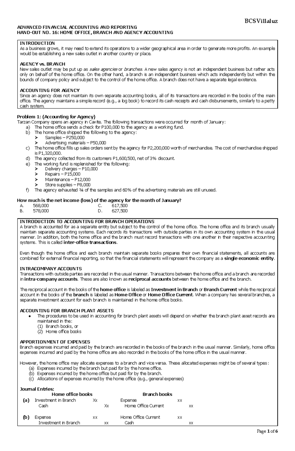 16 Hobaa - asd - ADVANCED FINANCIAL ACCOUNTING AND REPORTING HAND-OUT ...