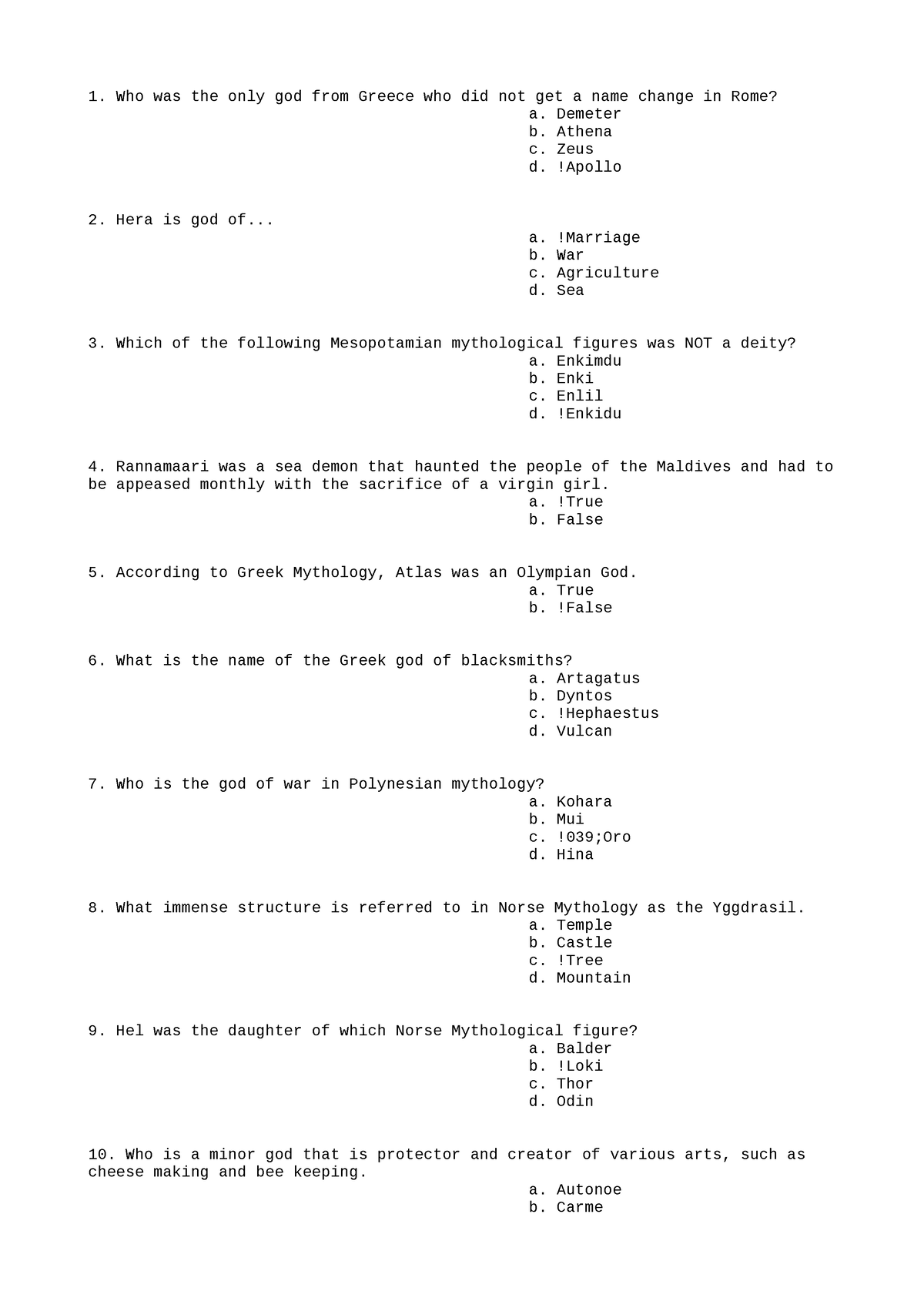 SOCI125 Lecture 4 - SOC - Who was the only god from Greece who did not ...