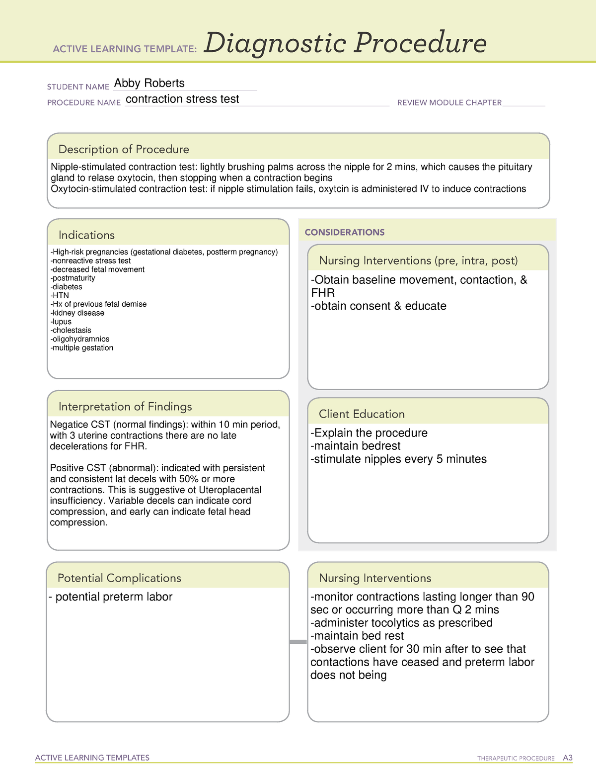 3 ati template for labor and delivery ACTIVE LEARNING TEMPLATES