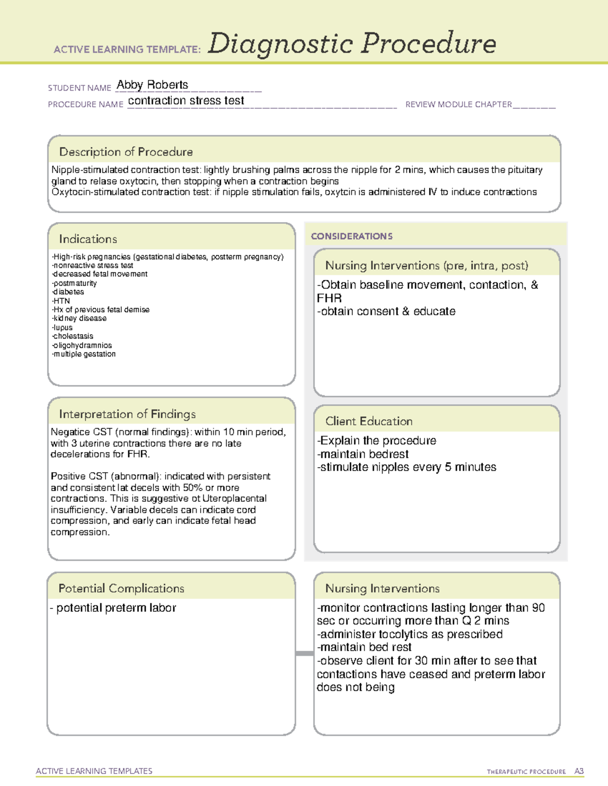 3 ati template for labor and delivery ACTIVE LEARNING TEMPLATES