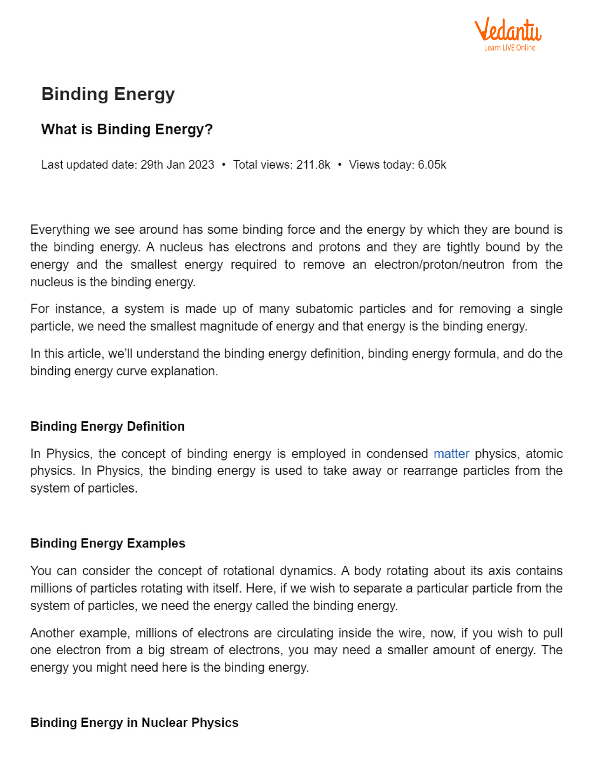 Binding Energy - B.tech CSE - Studocu